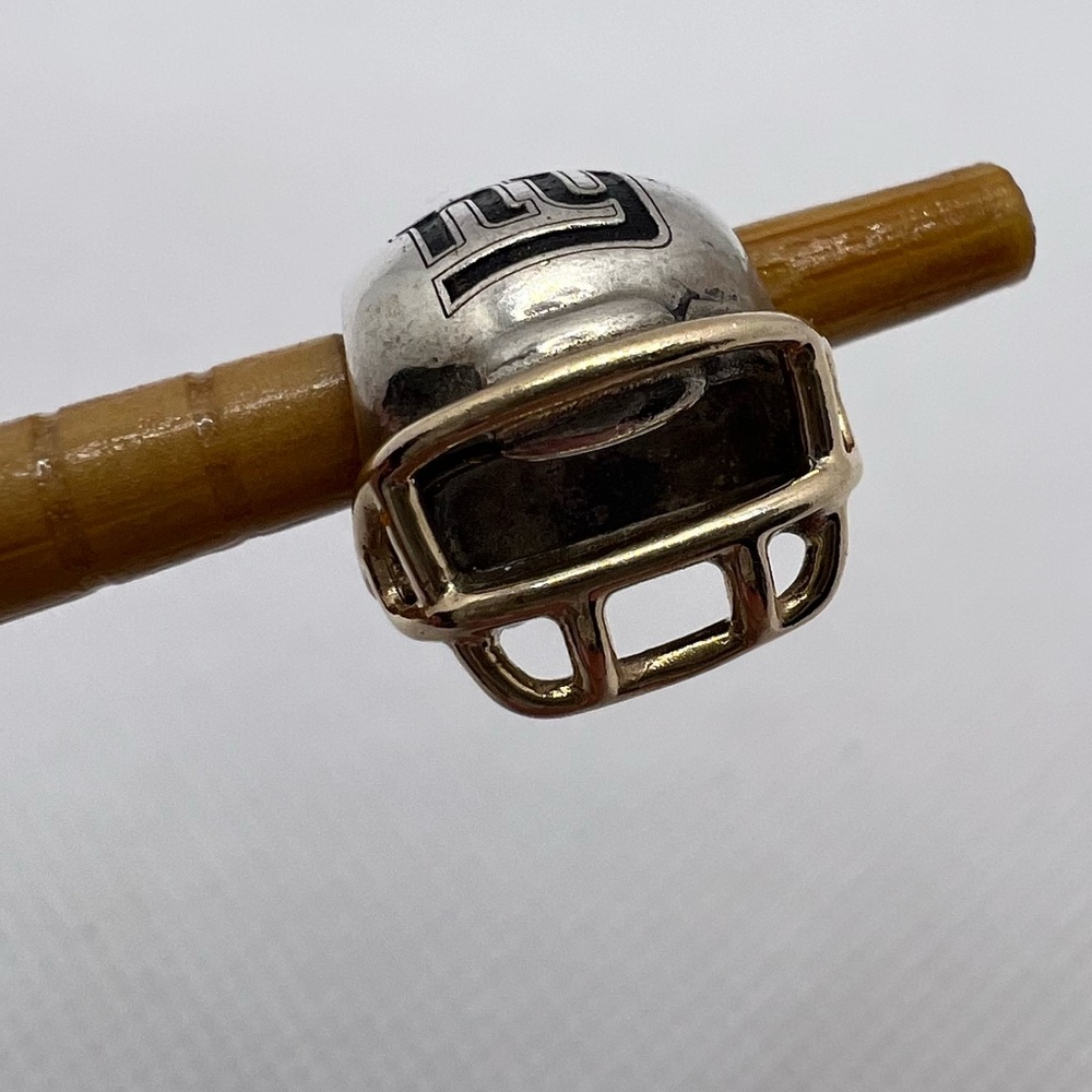 Pandora MLB Football NY Giants Sports Helmet  Charm Pendant, S925 14k